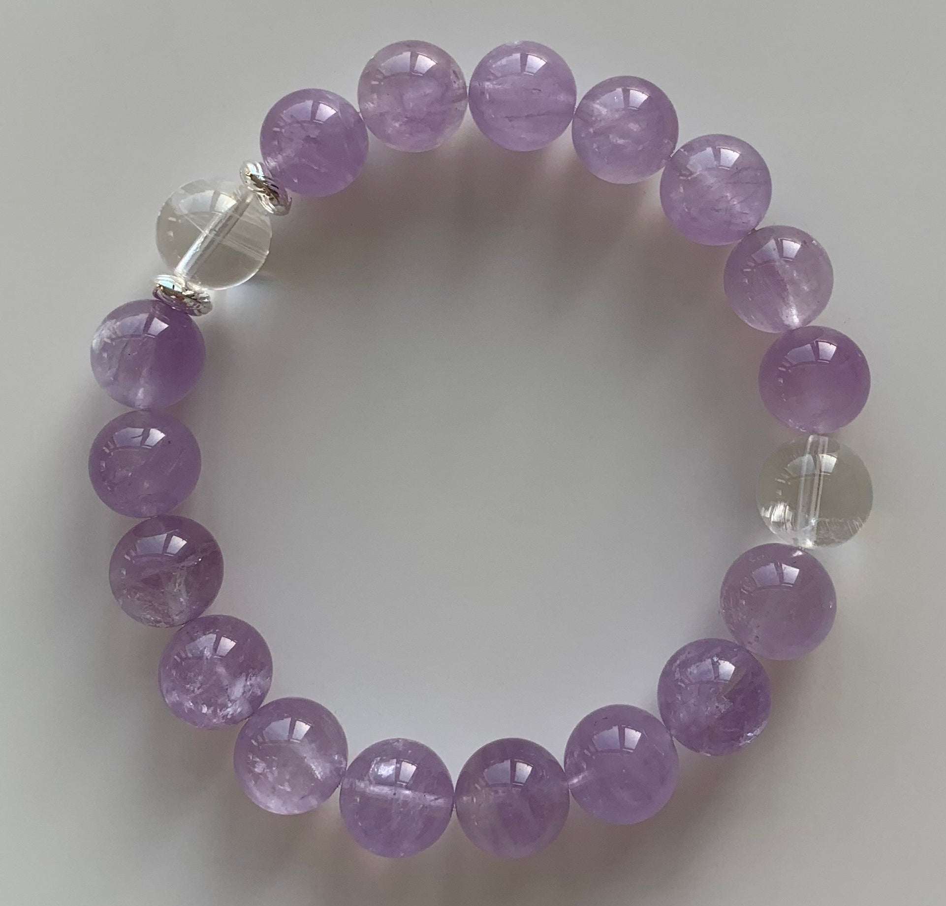 Lavender Amethyst & Clear Quartz bracelet.