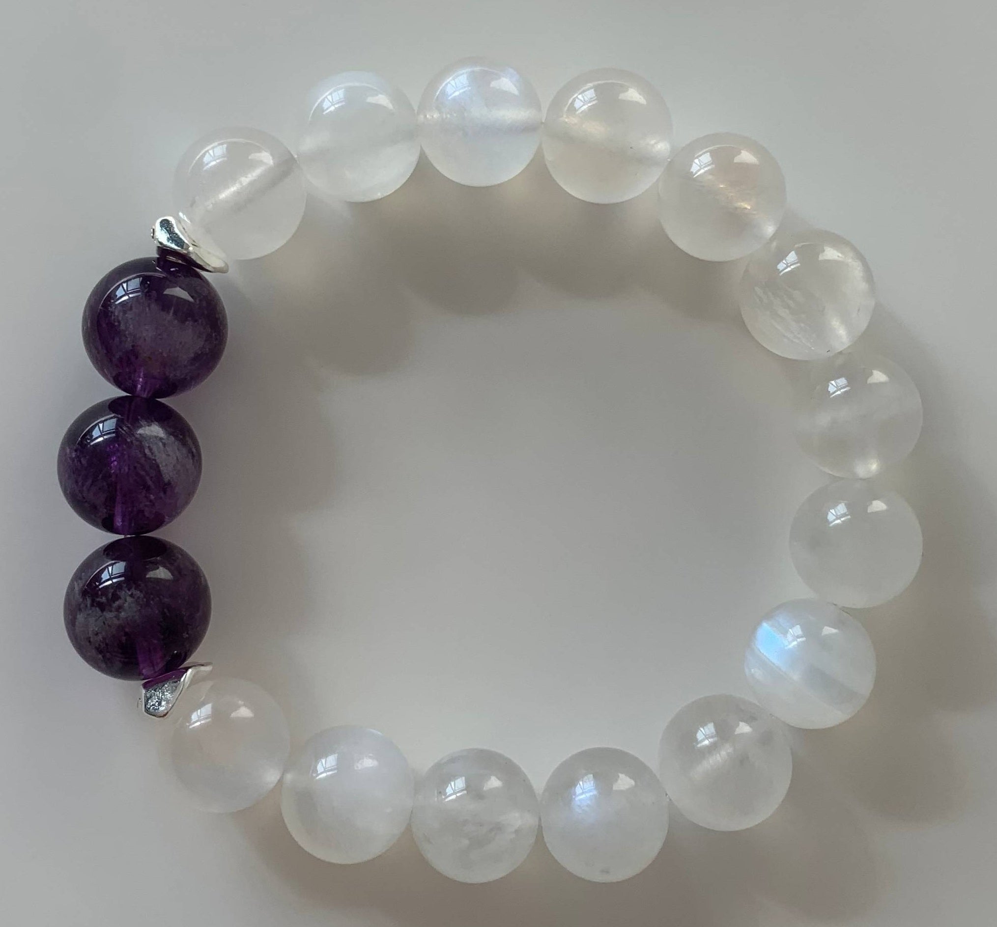 Moonstone & Amethyst bracelet.