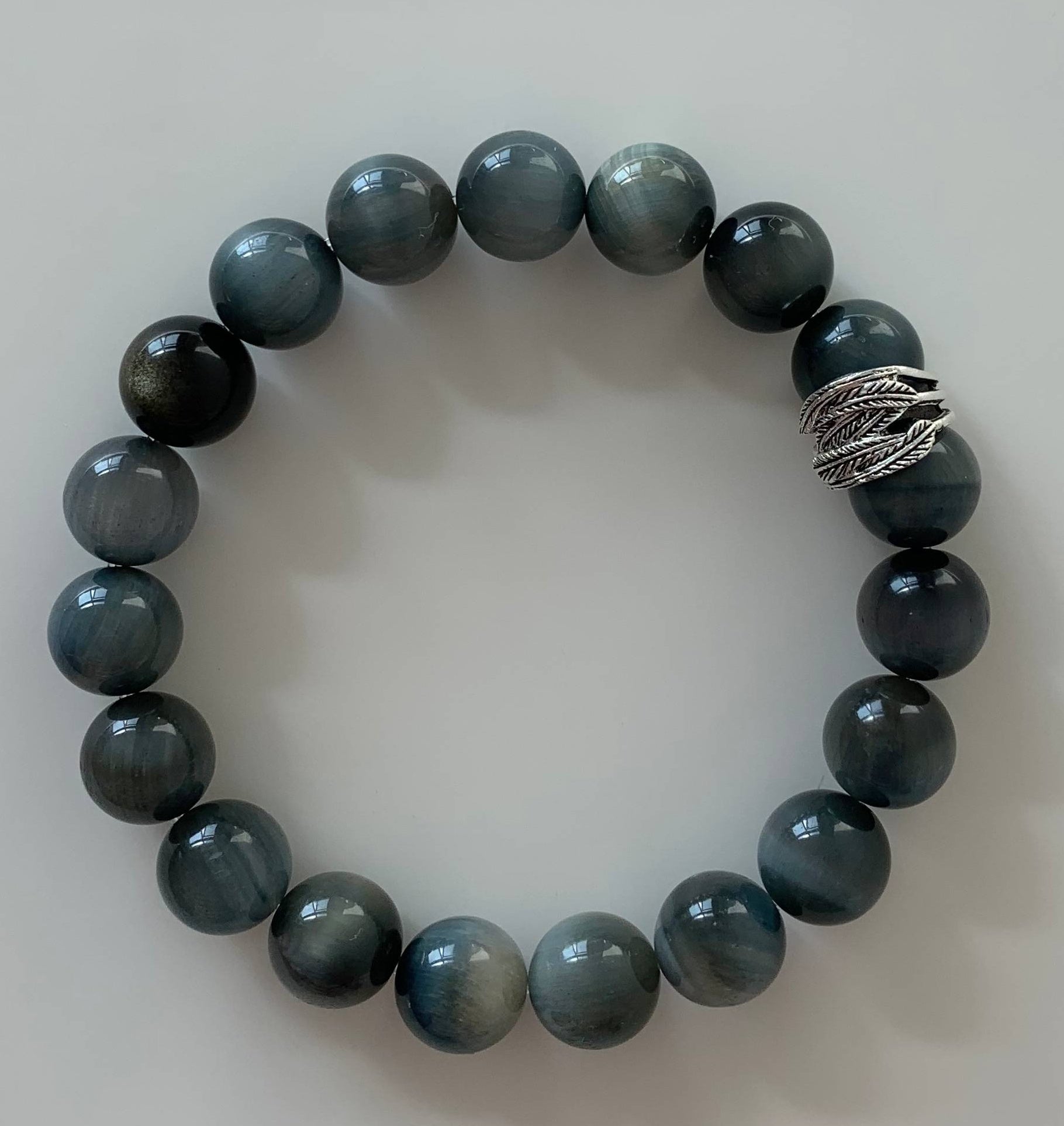 Blue Tiger’s Eye × Gold Obsidian Bracelet