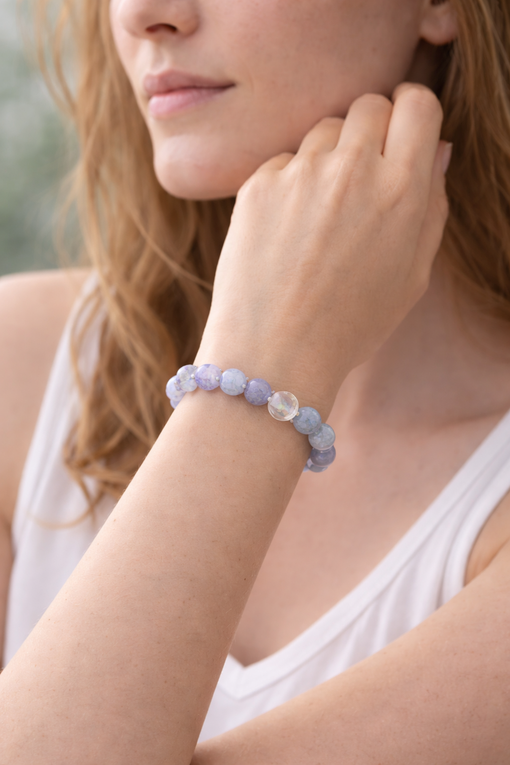 Blue Lace Agate & Moonstone bracelet.