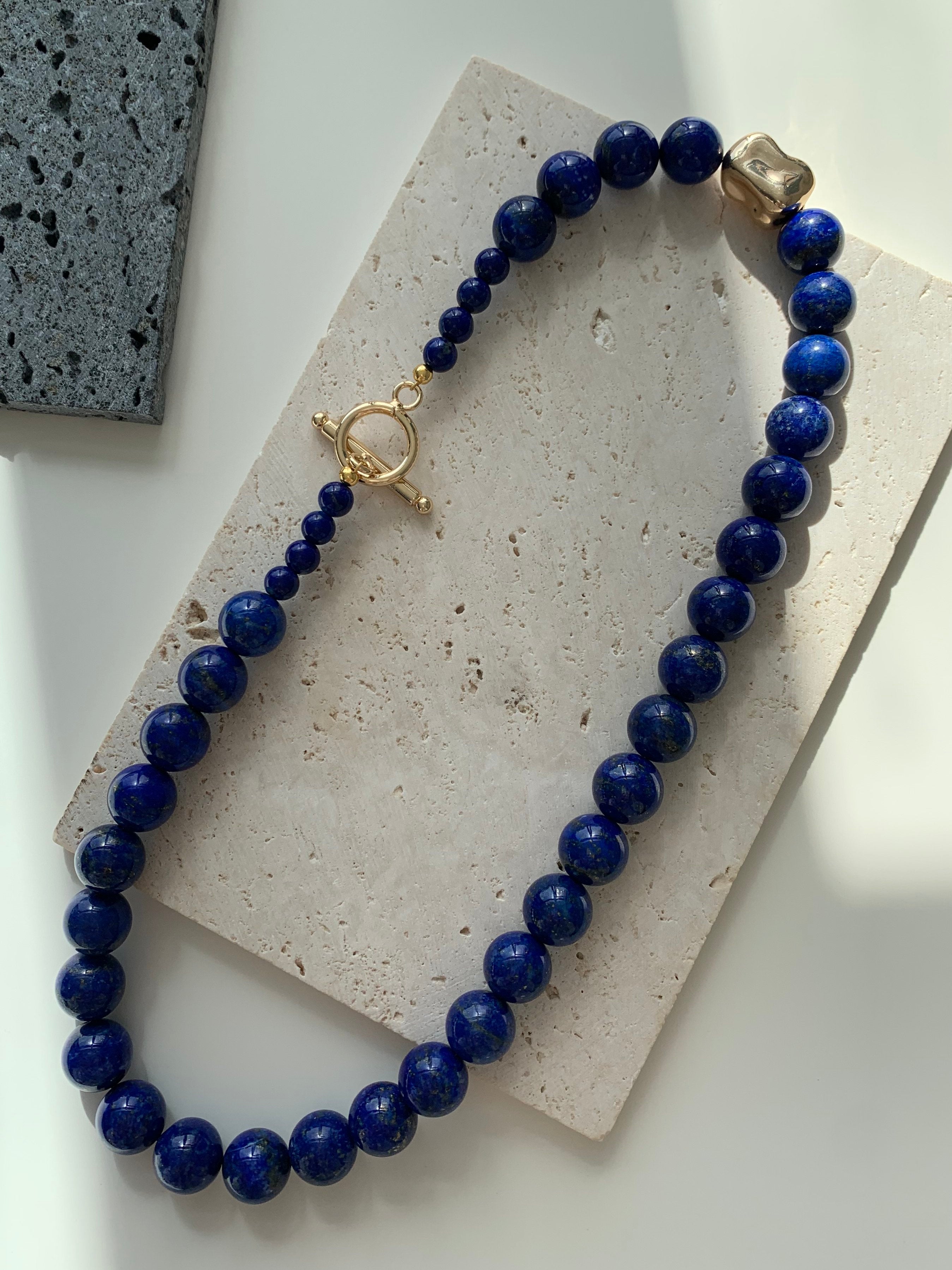 Midnight Blue Energy Bead Necklace