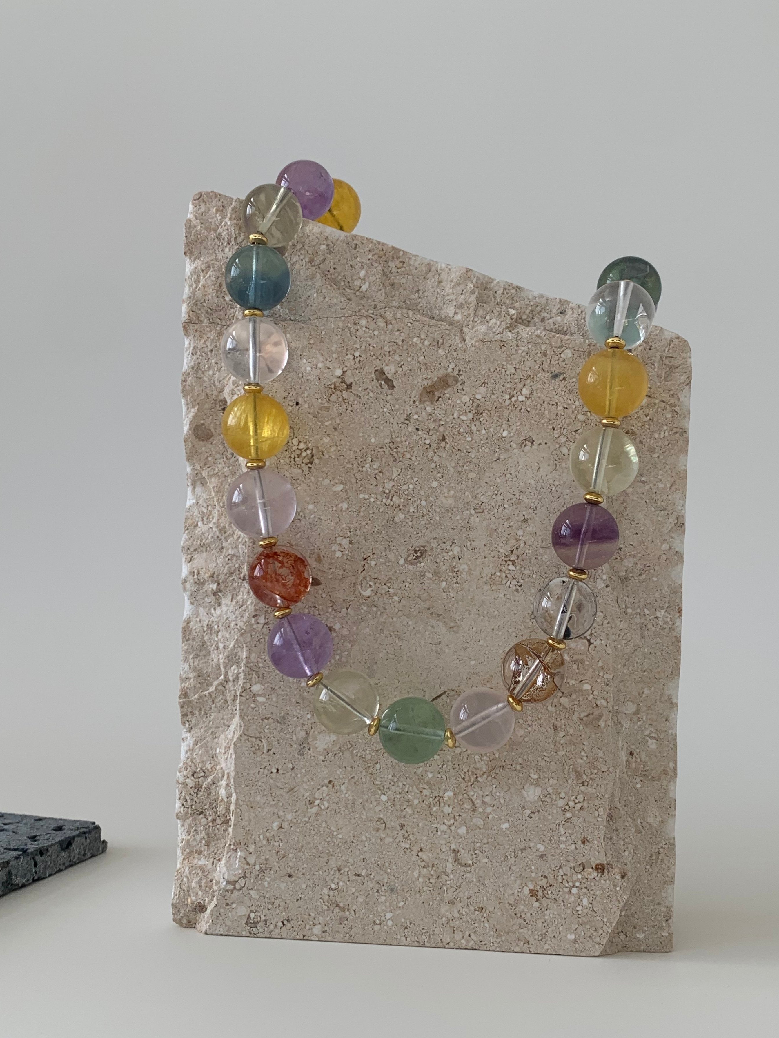 Fluorite & Natural Crystal necklace.