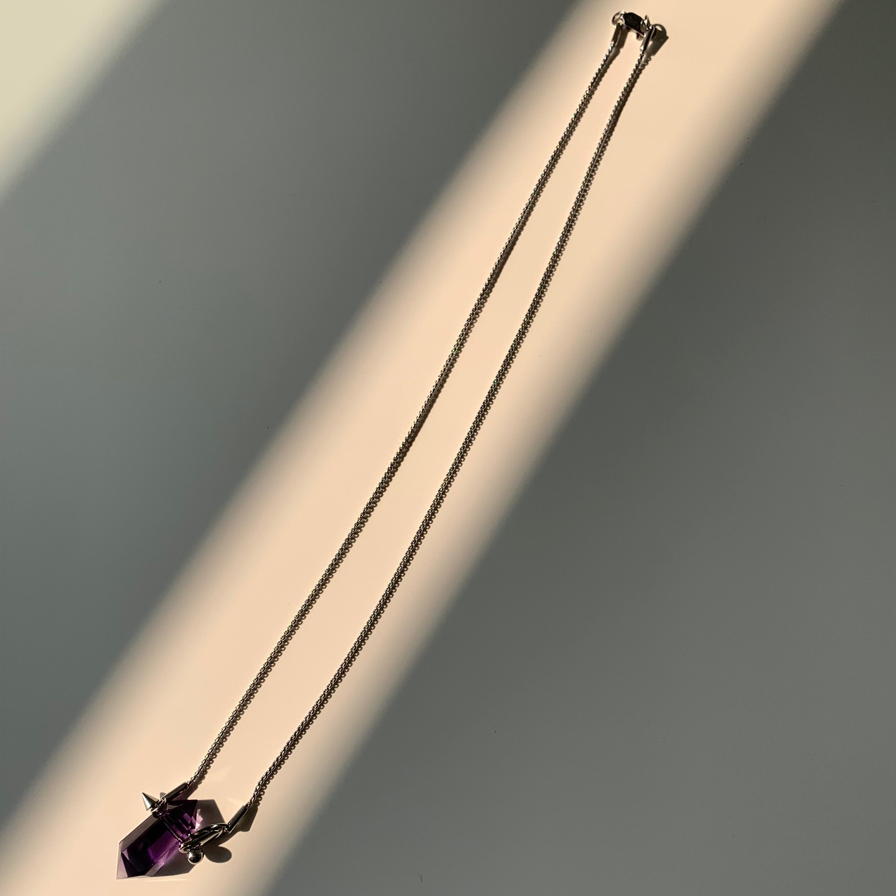 Amethyst Inner Calm Crystal Pendant Necklace