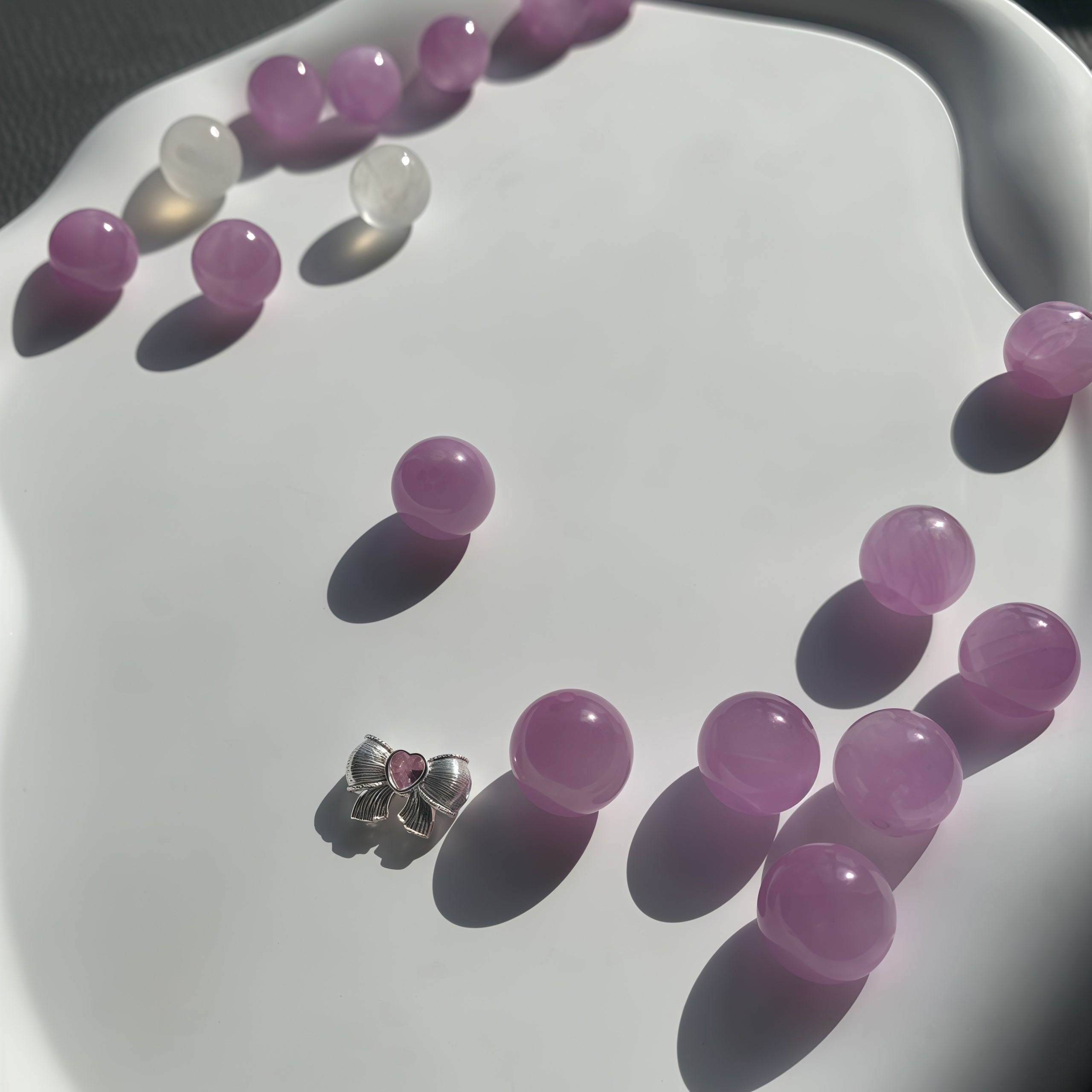 Lavender Amethyst & Moonstone Butterfly Bracelet