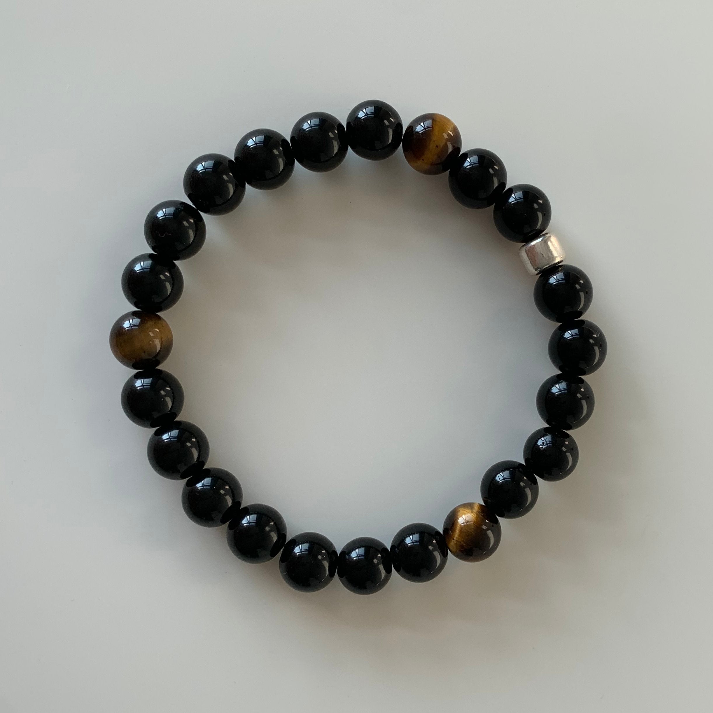Black Obsidian & Tiger’s Eye Grounding Bracelet