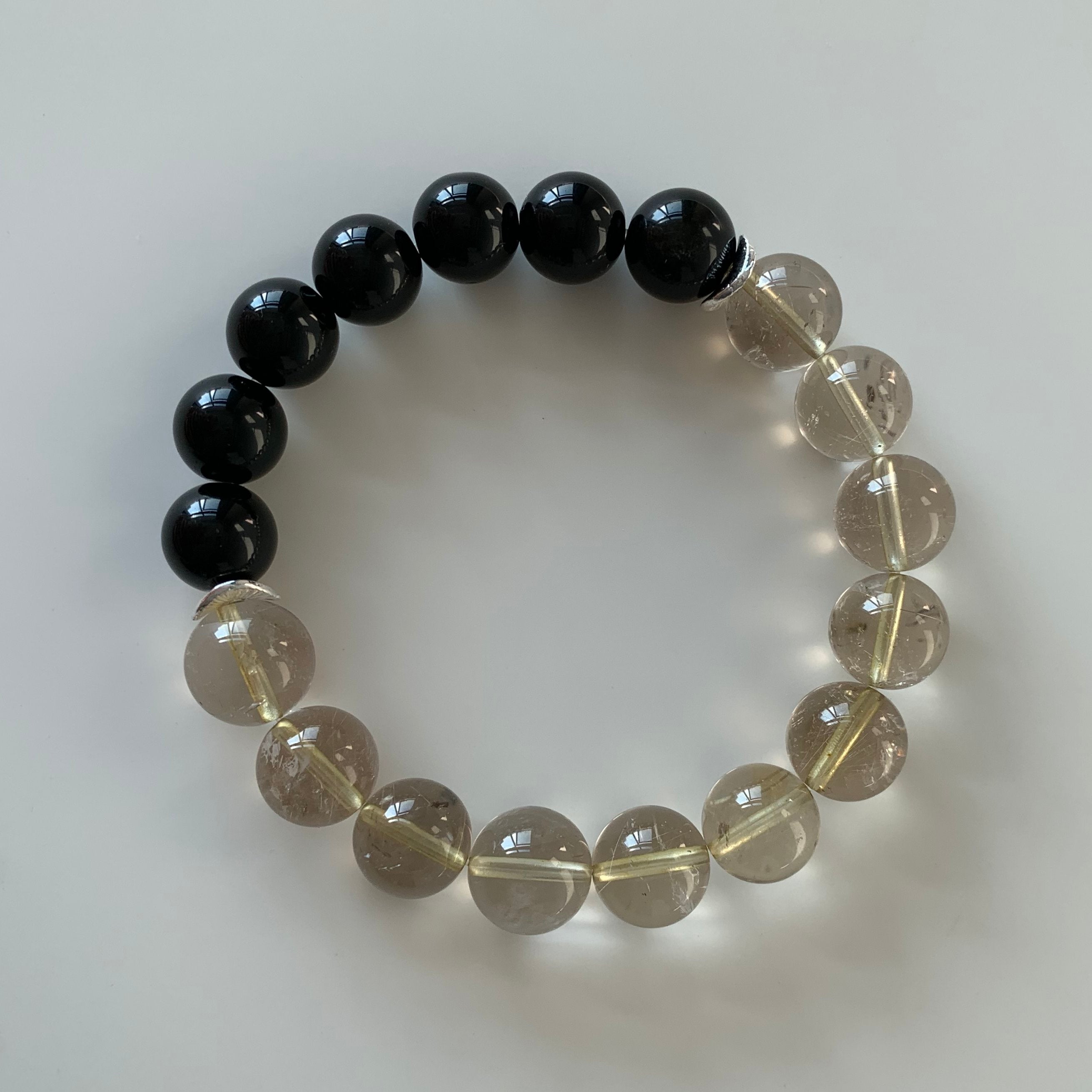 Black Obsidian & Rutilated Quartz Focus Bracelet