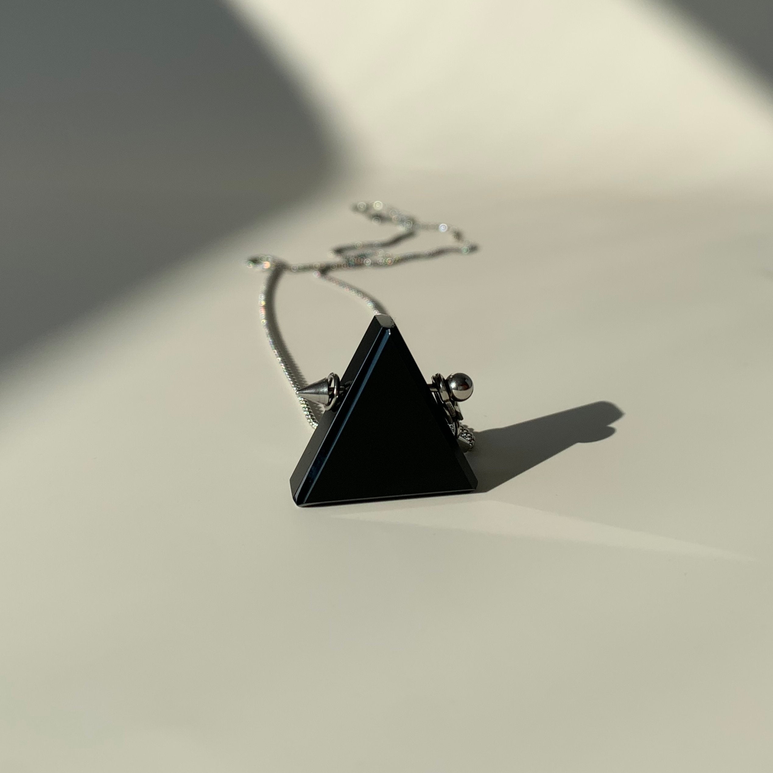 Black Obsidian Pyramid Grounding Necklace