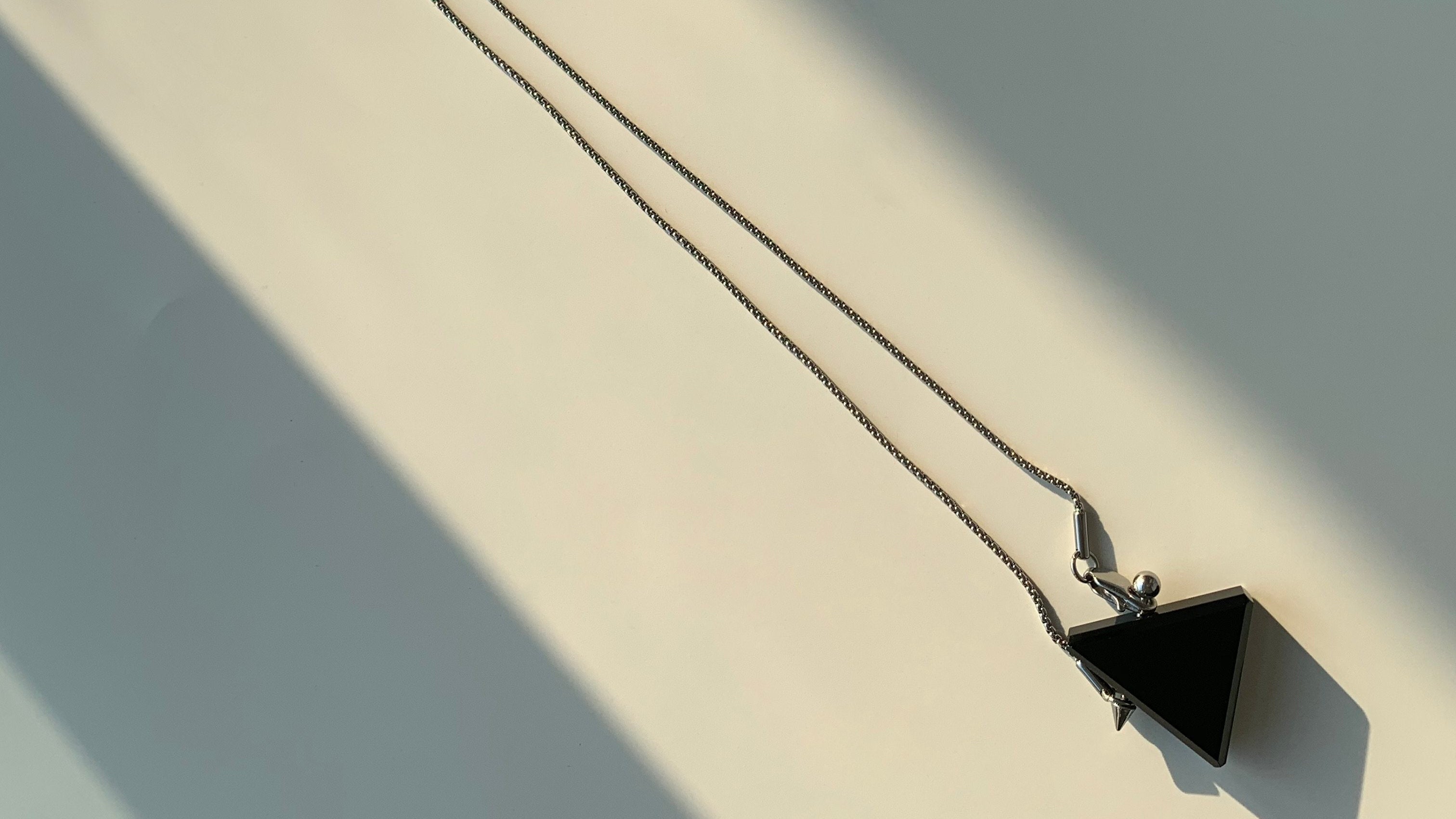 Black Obsidian Pyramid Grounding Necklace