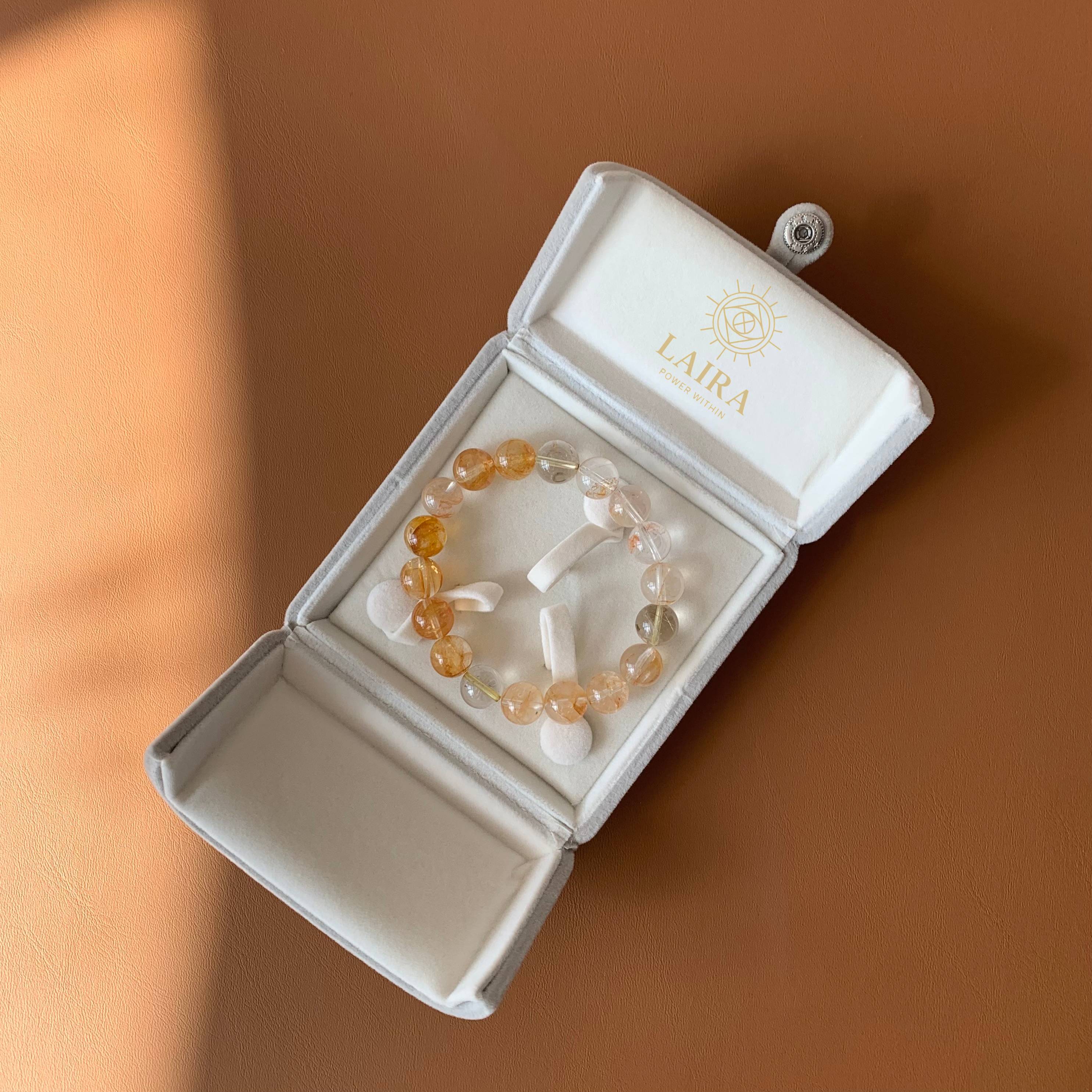 Golden Rutilated Quartz & Citrine Bracelet