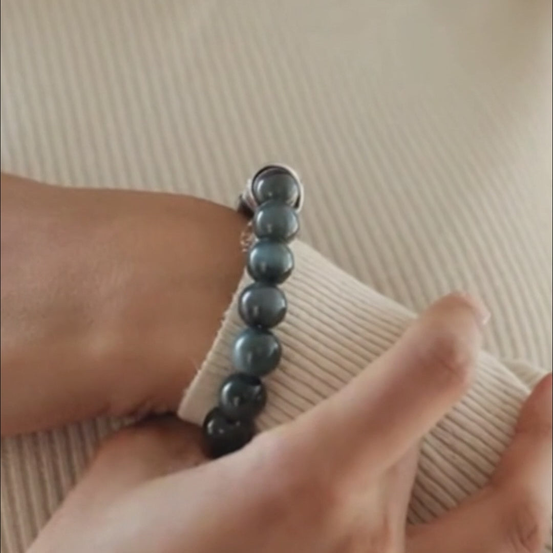 Blue Tiger’s Eye × Gold Obsidian Bracelet